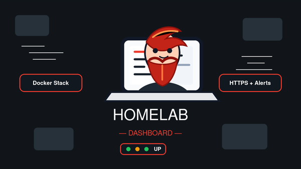Ginger Tech Blog themed homelab dashboard illustration